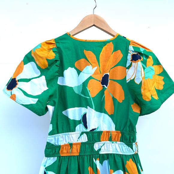 Anthropologie The Somerset Maxi Dress Cotton Pockets Long Green Floral XXS - Picture 8 of 10